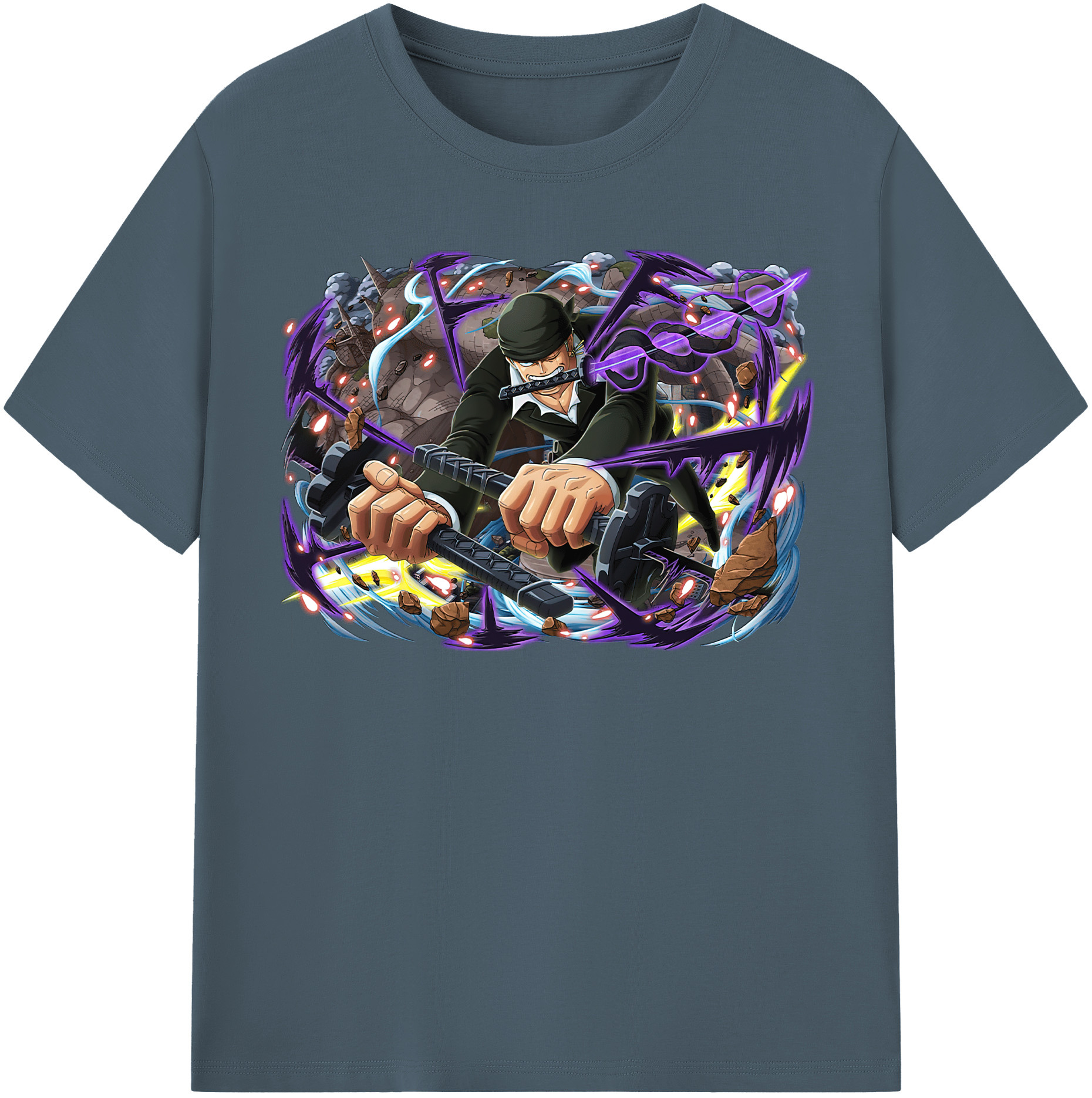 ワンピース ロロノア・ゾロ ONE PIECE Roronoa Zoro 綿100％半袖Tシャツ（フロントプリント）